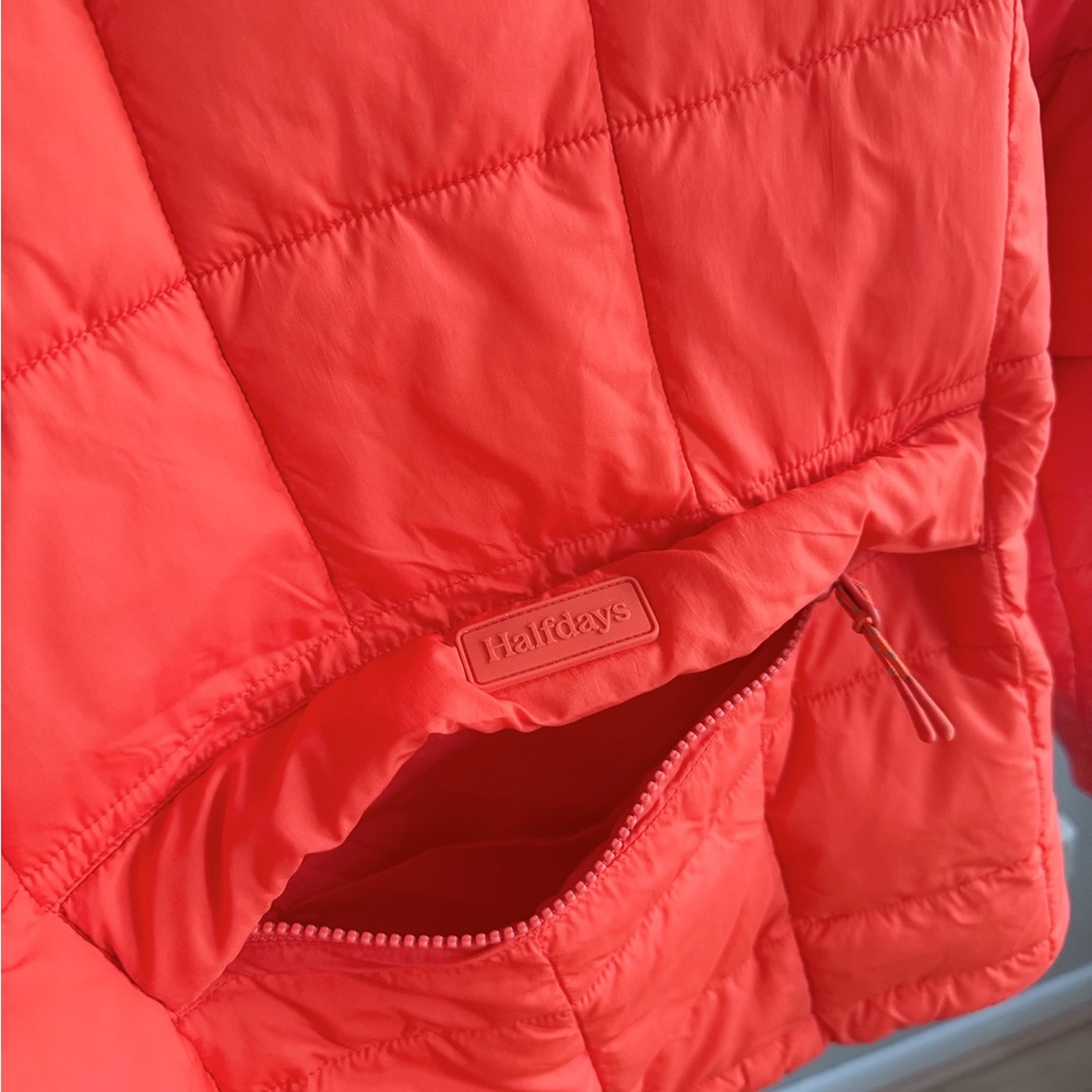 Women's Red Puffer Jacket - Picture 6 of 8